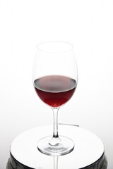 glass of red wine isolated on white