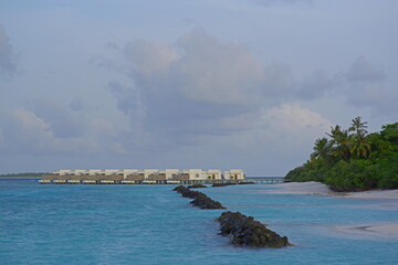 the sandy coast of a coral island in the Indian Ocean