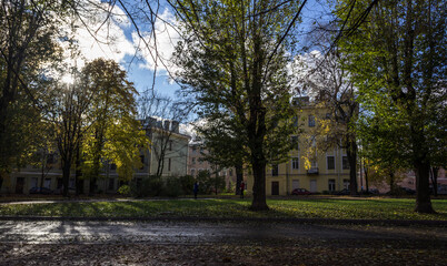 Fototapeta na wymiar Parks in St. Petersburg, Russia.