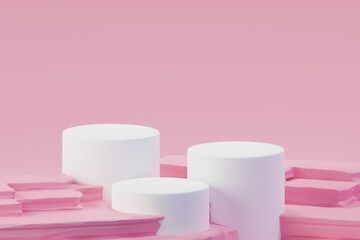 3d rendering illustration of podium display showcase for product placement in minimal design. podium stage showcase