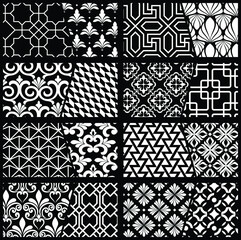 Floral seamless pattern. Black and white. Modern stylish texture. Vector background