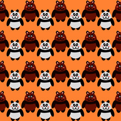 Fototapeta premium bear pattern seamless vector illustration