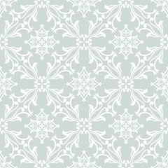 Foto auf Acrylglas Abstract floral seamless pattern. Gray and white. Vector background. © AJ Design
