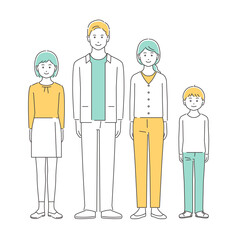 家族　夫婦と子どもたち　全身