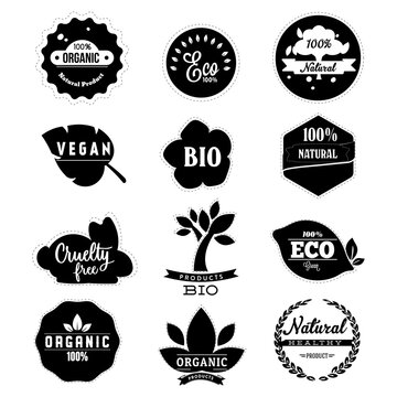 Eco friendly badge label in black white