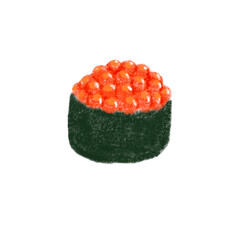 イクラの軍艦巻き　イクラ　Salmon roe　sushi