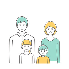 家族　夫婦と小さい子どもたち　上半身