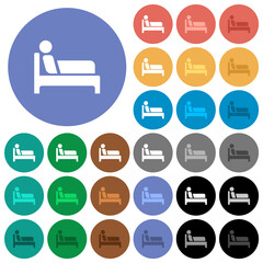 Inpatient round flat multi colored icons