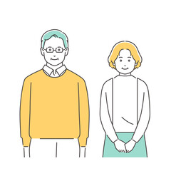 家族　シニア夫婦と犬と猫　上半身