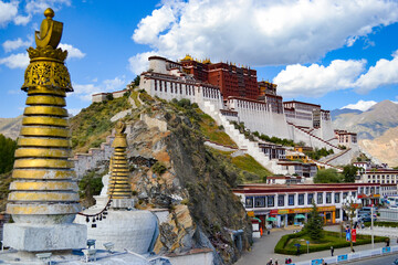 Potala Palace, the former winter palace of the Dalai Lamas, in Lhasa, Tibet