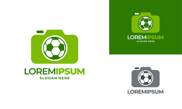 Sport Photo logo designs concept vector, Camera and Football logo icon