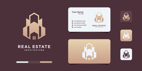 Construction , real estate , building architecture business card , logo design inspiration.	