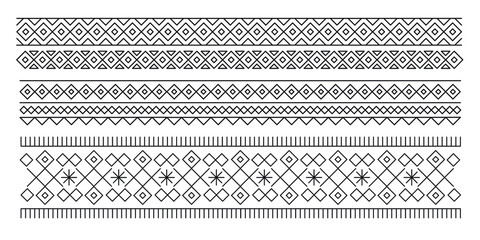 Saudi Arabia Riyadh Sadou cultural pattern, Editable Stroke