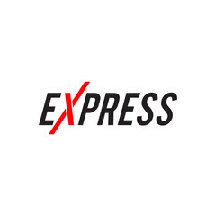 Express logistic text logo design template