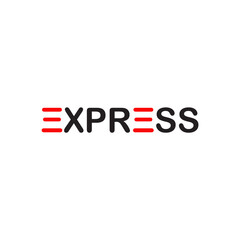 Express logistic text logo design template