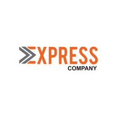 Express logistic text logo design template