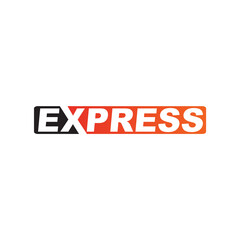 Express logistic text logo design template