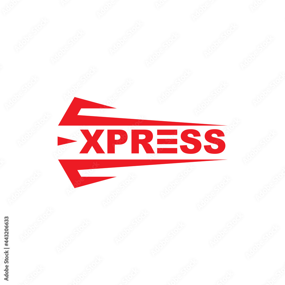 Wall mural express logistic text logo design template