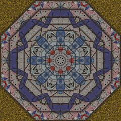 3d effect - abstract octagonal fractal pattern 