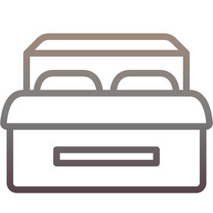 double bed gradient icon