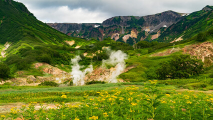 Kamchatka, the national reserve of the valley of geysers