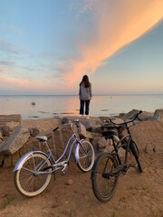 Fototapeta premium bike on the beach