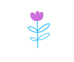 Beautiful botanical illustration of a flower. flower in flat graphics and cartoon style. summer flower on a white background