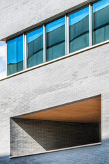 Urban modern architecture. Close up of a contemporary office building facade.