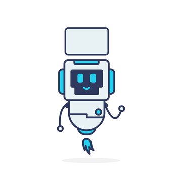 Mascot cute character robot simple happy