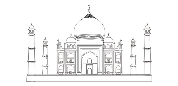 Taj Mahal in Crescent Moon Drawing by Zana Hamed - Pixels-saigonsouth.com.vn