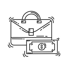 E-commerce business icon. hand drawn icon set, outline black, doodle icon, vector icon