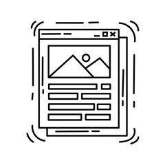 E-commerce interface icon. hand drawn icon set, outline black, doodle icon, vector icon