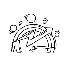 E-commerce performance icon. hand drawn icon set, outline black, doodle icon, vector icon