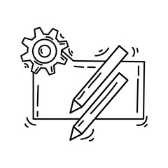 E-commerce project icon. hand drawn icon set, outline black, doodle icon, vector icon