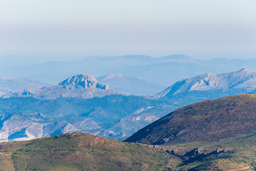 Views from Sierra Nevada, Granada, towards the northeast part of its summits.