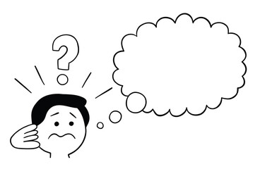 Cartoon man confused, vector illustration