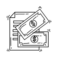 E-commerce budget icon. hand drawn icon set, outline black, doodle icon, vector icon
