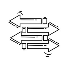 E-commerce connection icon. hand drawn icon set, outline black, doodle icon, vector icon