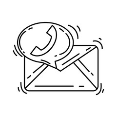 E-commerce contact icon. hand drawn icon set, outline black, doodle icon, vector icon