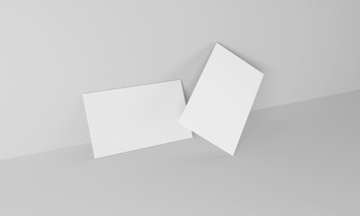 Business card on white background on the side.