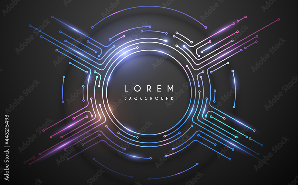Poster abstract circle technology frame with glow effect