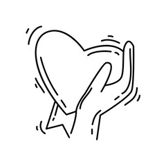 E-commerce favorite icon. hand drawn icon set, outline black, doodle icon, vector icon