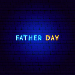 Fototapeta na wymiar Father Day Neon Text