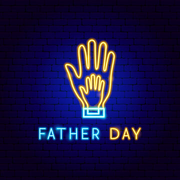 Father Day Neon Label