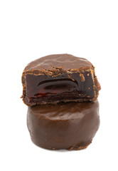 chocolate jelly candies isolated