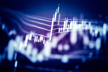 Forex market background, trading on the currency market Forex. Currency exchange rate for world currency: US Dollar, Euro, Frank, Yen. Financial, money, global finance, stock market background.	
