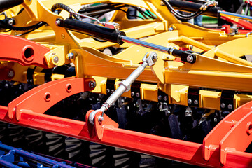 Fototapeta premium New modern agricultural machinery and equipment details