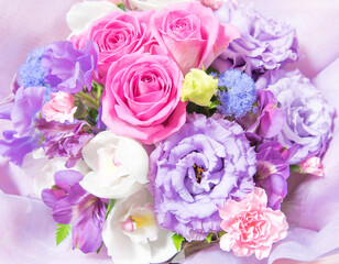 お祝、バラの花束、喜寿、Congratulations