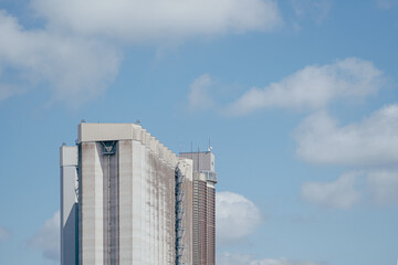 detail view of concrete grain silo