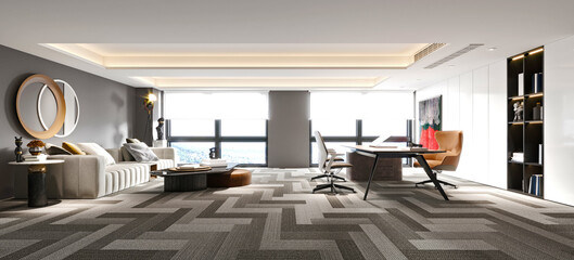 3d render of modern working office